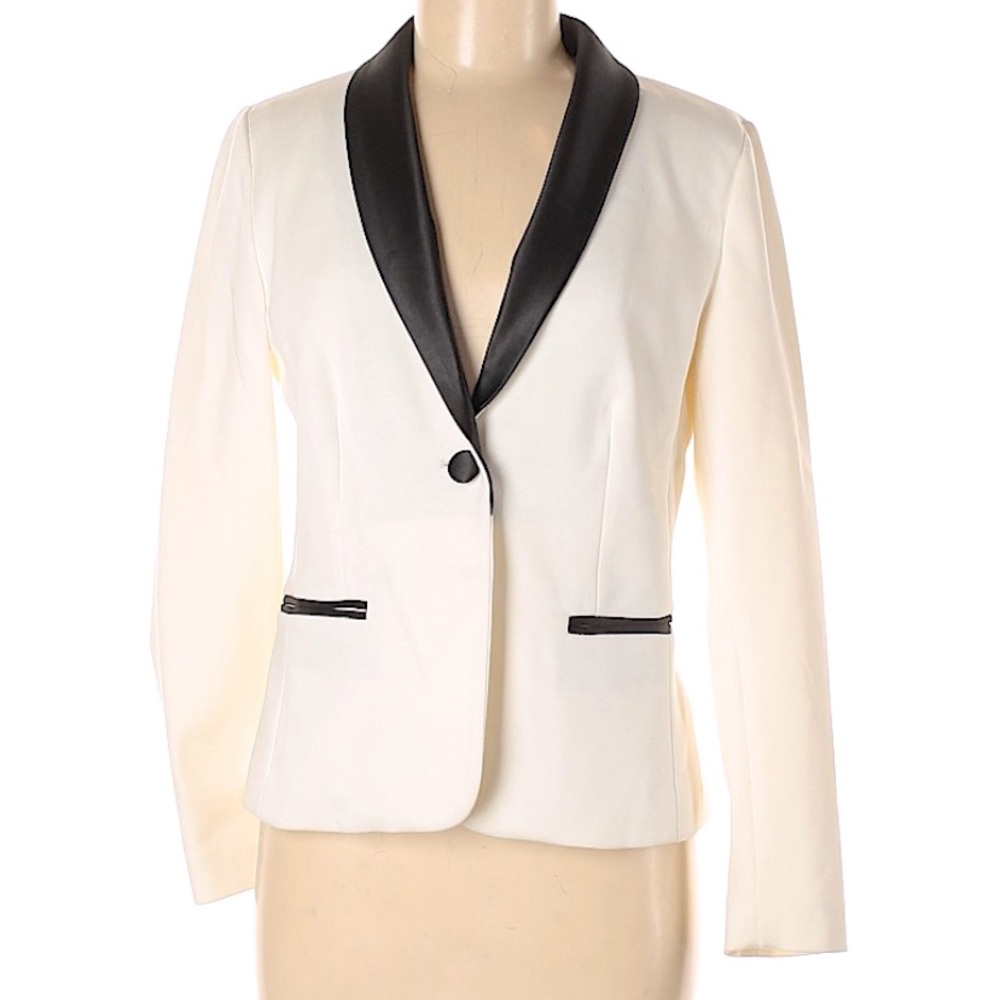 CHARTER CLUB Tuxedo Blazer - 8 (Petite) - Cream & Black